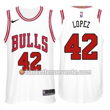 Maillot Basket Chicago Bulls Robin Lopez 42 Nike 2017-18 Blanc Swingman - Homme